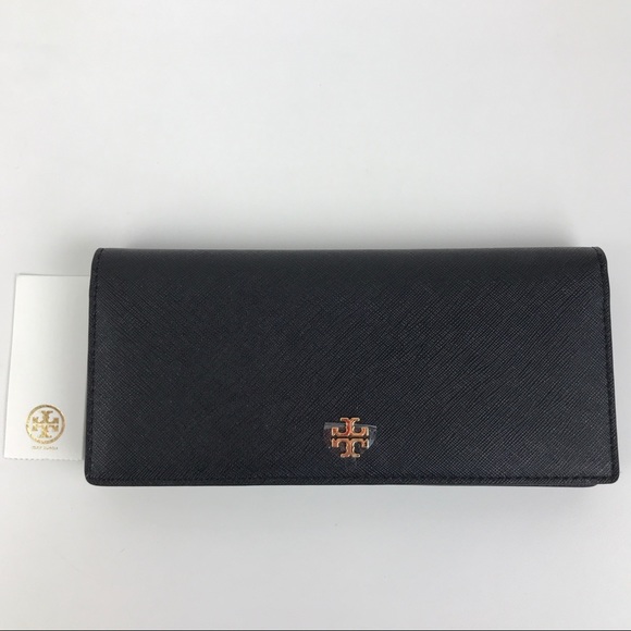 Tory Burch Handbags - New Tory Burch Robinson Slim Black Wallet 33044